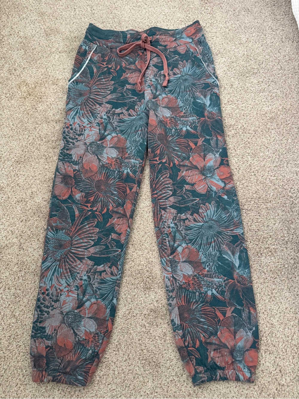 Floral Drawstring Joggers with Pockets